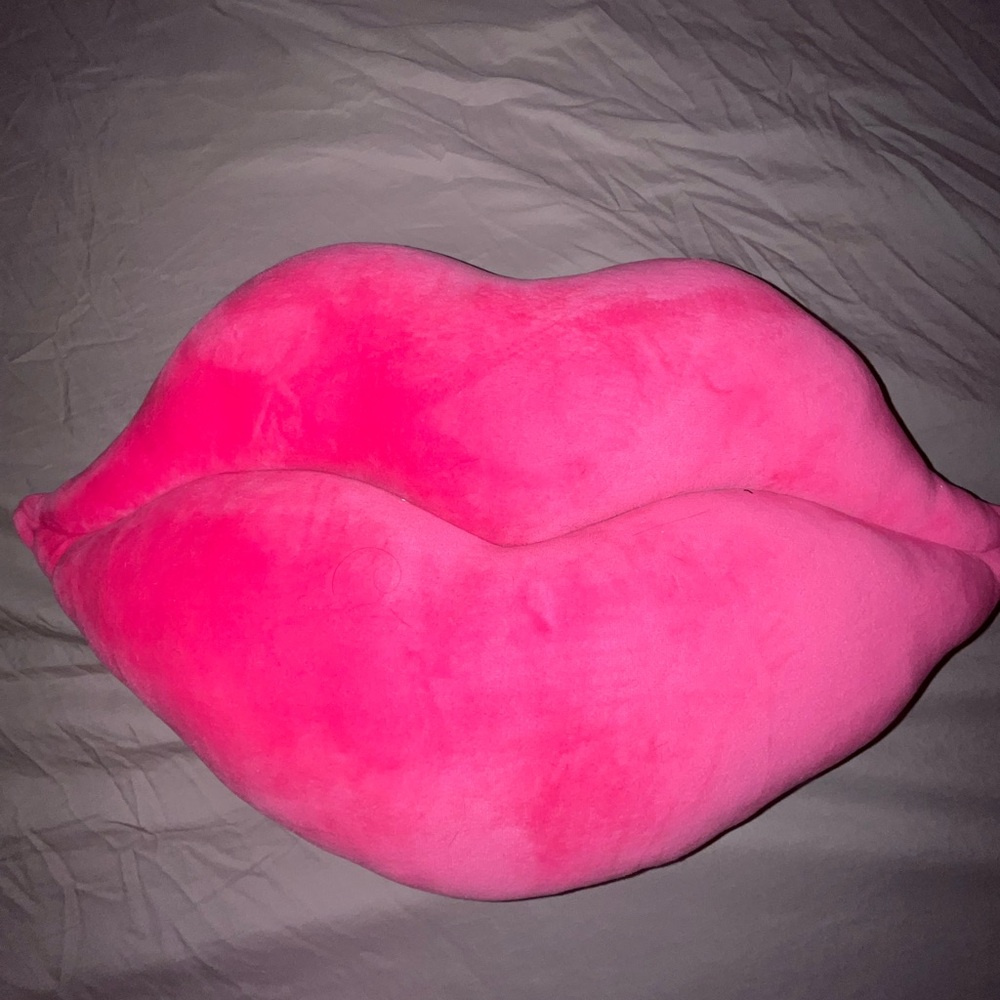 Pink Lips Shaped Pillow